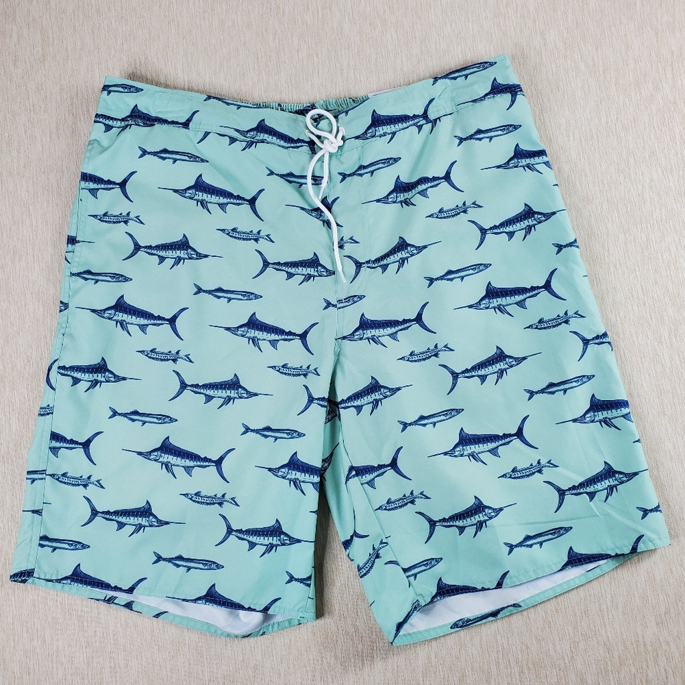 St Johns Bay Men's 2XLT Swim Trunk Shorts Elastic Drawstring Waist Pockets